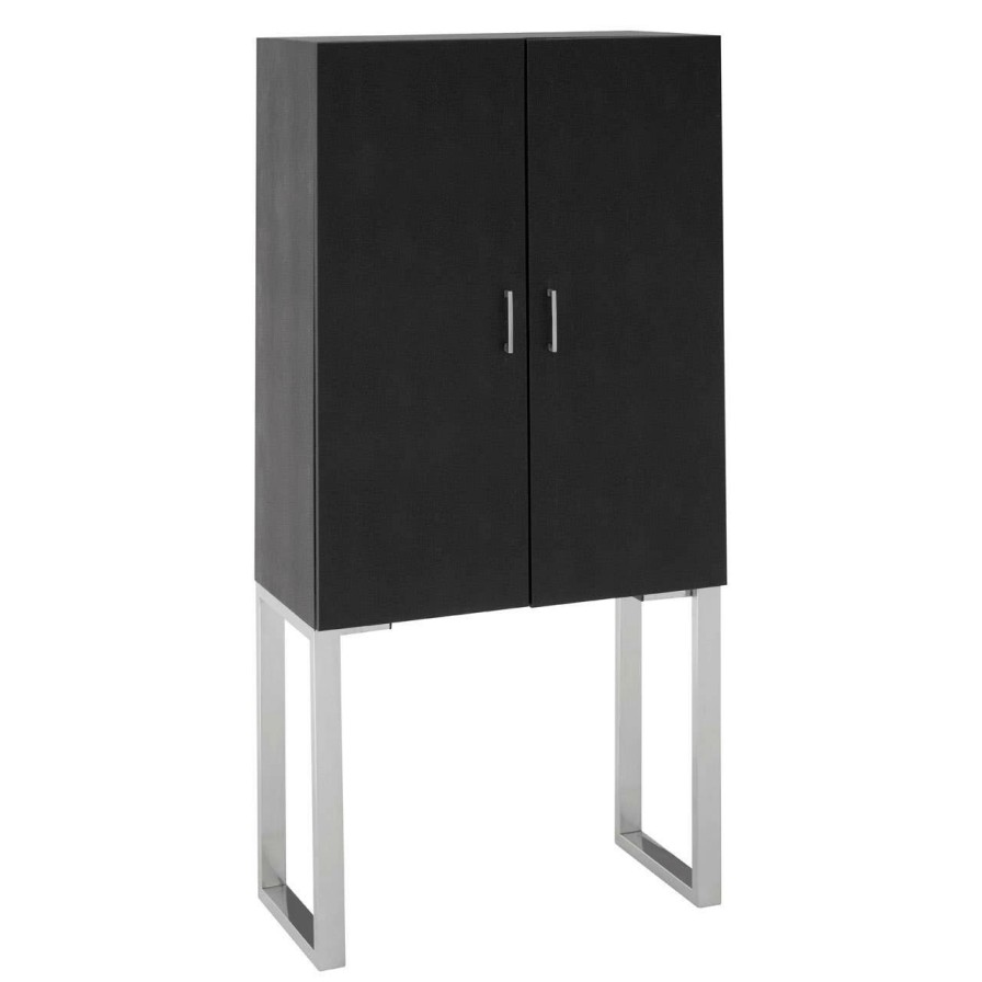 FURNITURE Premier Storage | Pacific Black Faux Shark Skin Small Cabinet