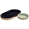 Accessories Premier Trays and Coasters | Elva Set Of Two Navy And Gold Trays