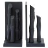 Accessories Fifty Five South Bookends | Hiba Set Of Two Black Finish Bamboo Effect Bookends