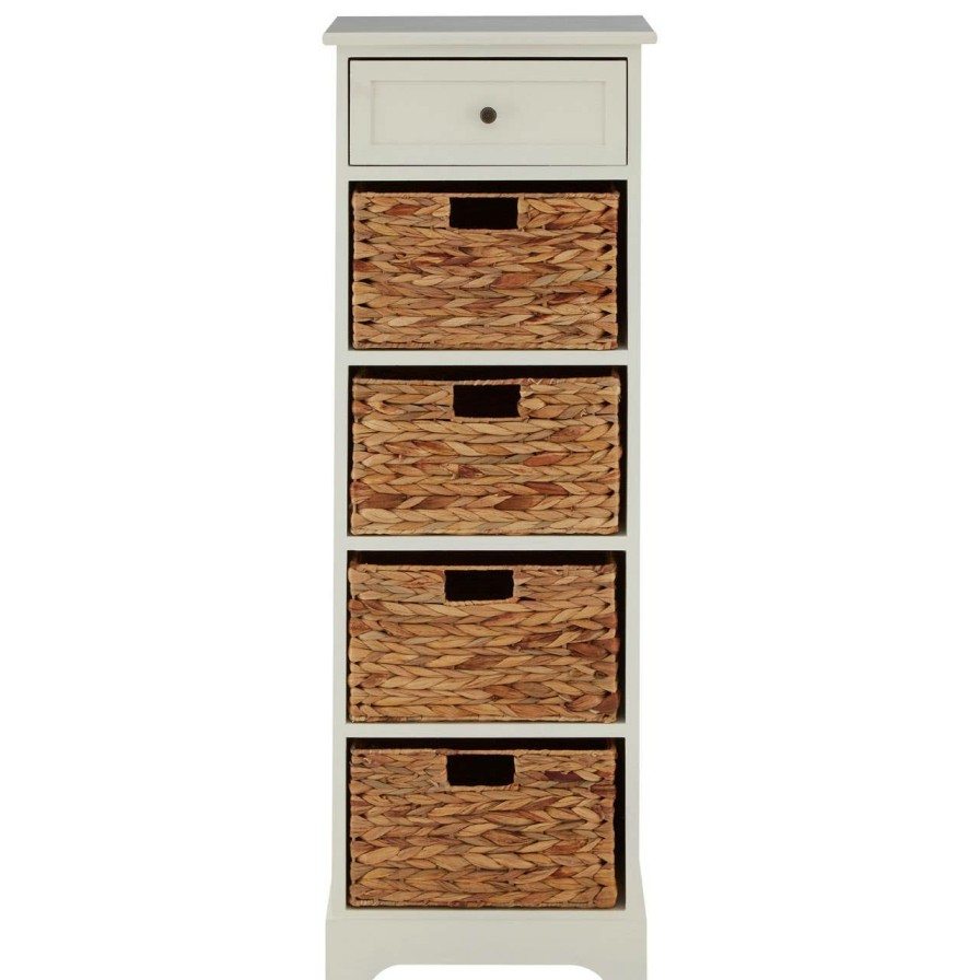 FURNITURE Premier Storage | Vermont Ivory 1 Drawer 4 Baskets Cabinet