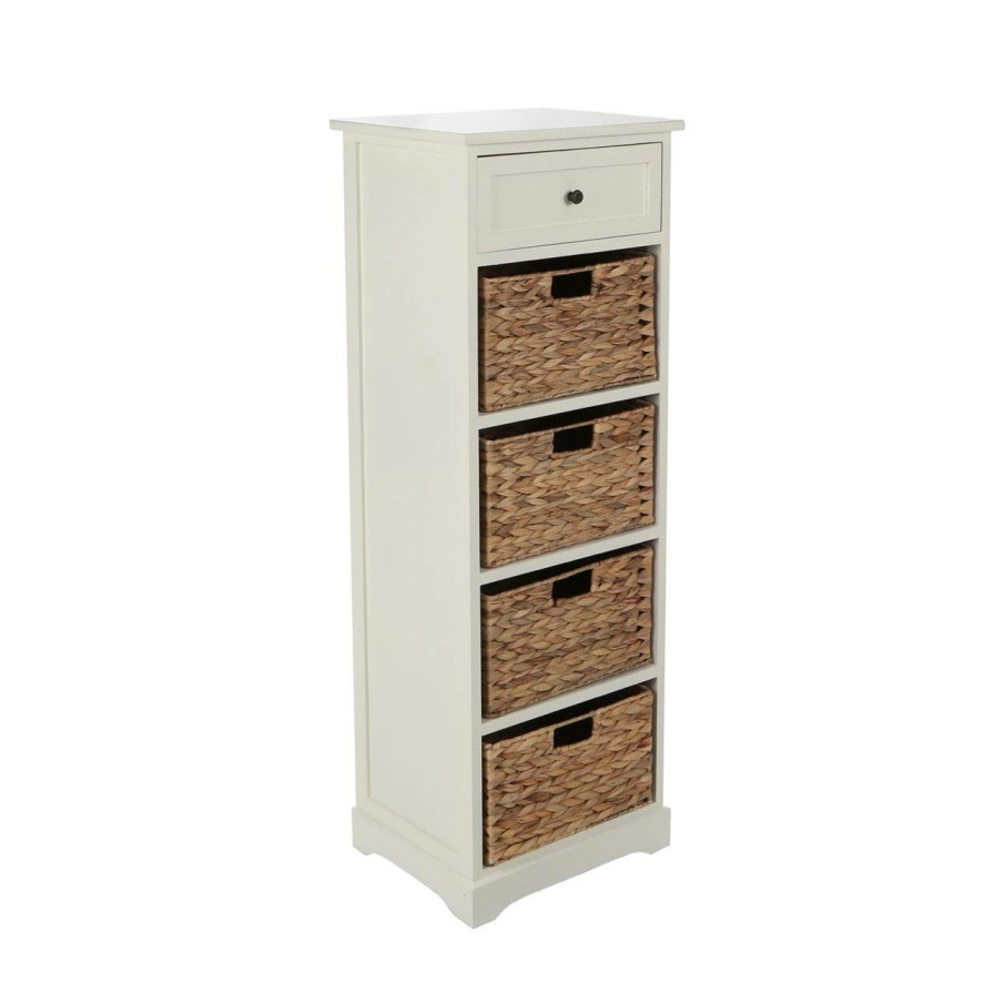 FURNITURE Premier Storage | Vermont Ivory 1 Drawer 4 Baskets Cabinet