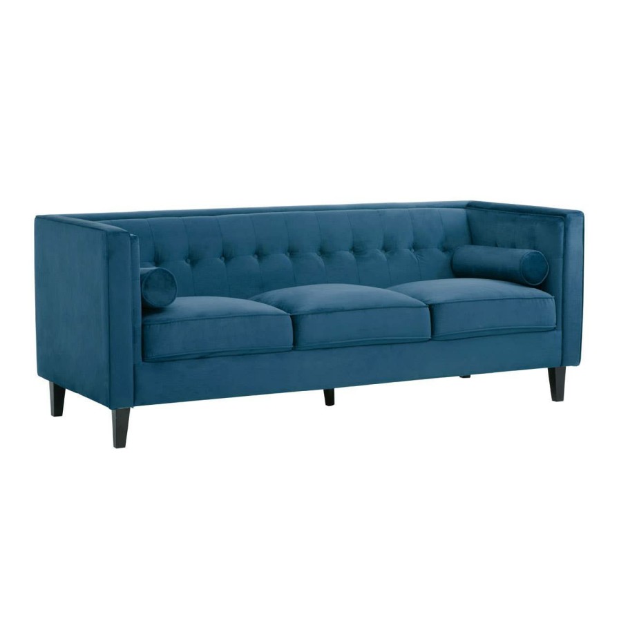 FURNITURE Premier Seating | Helia Blue Velvet Sofa