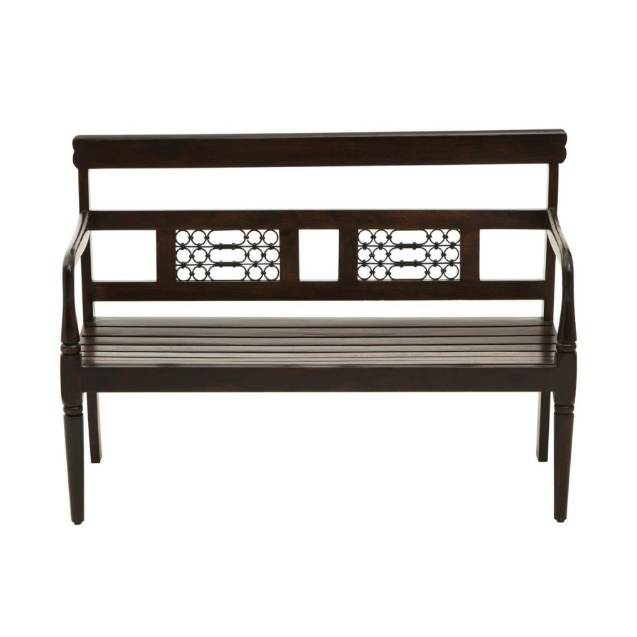 FURNITURE Fifty Five South Benches | Srina Dark Sheesham Wood Bench