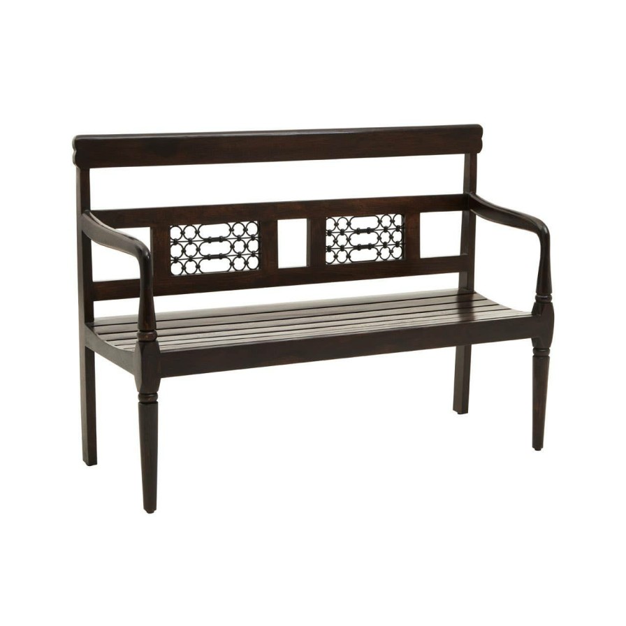 FURNITURE Fifty Five South Benches | Srina Dark Sheesham Wood Bench