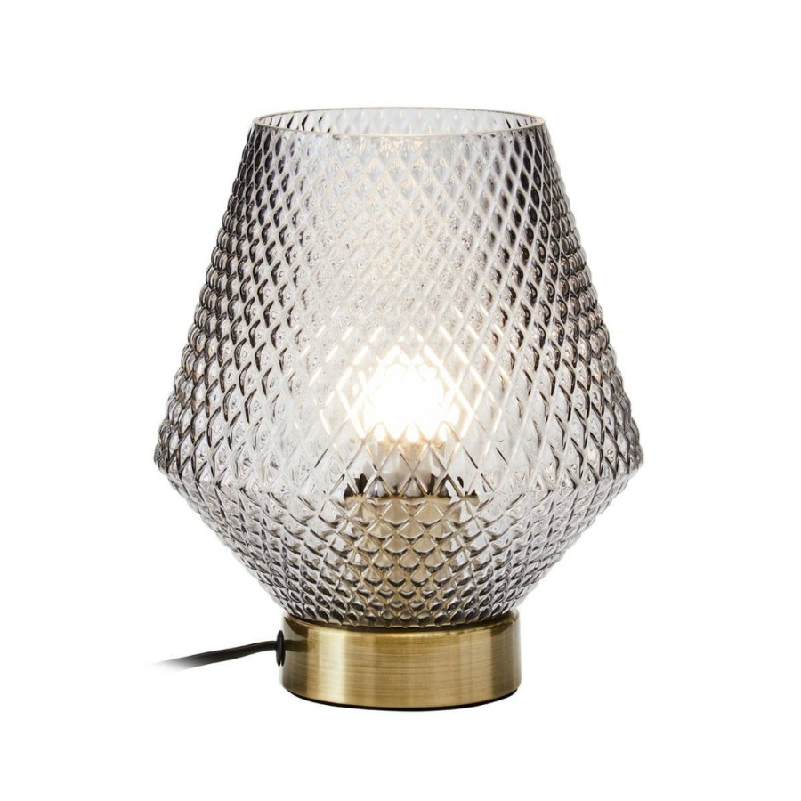 Accessories Fifty Five South Table Lamps | Noble Grey Smoked Glass Table Lamp