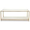 FURNITURE Fifty Five South Coffee Tables | Novi Glass And White Terrazzo Gold Frame Coffee Table