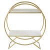 FURNITURE Fifty Five South Storage | Nirav White Marble Gold Frame Gin Bar