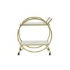 FURNITURE Premier Bar Carts and Trolleys | Avantis White Marble And Gold 2 Tier Trolley