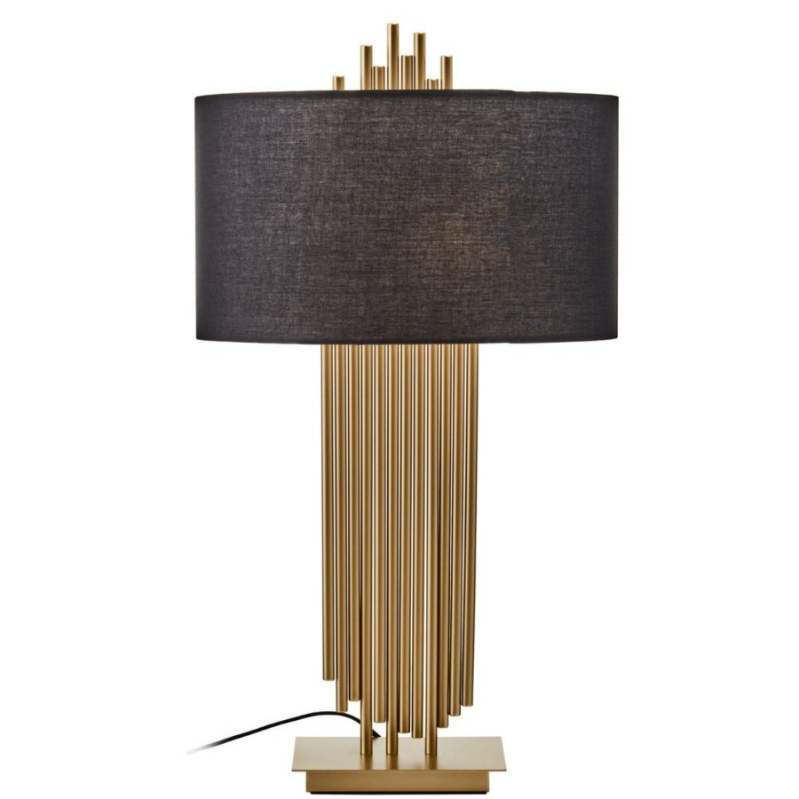 Accessories Fifty Five South Table Lamps | Impero Table Lamp With Black Linen Shade