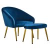 FURNITURE Fifty Five South Armchairs | Yasmeen Midnight Blue Chair And Footstool