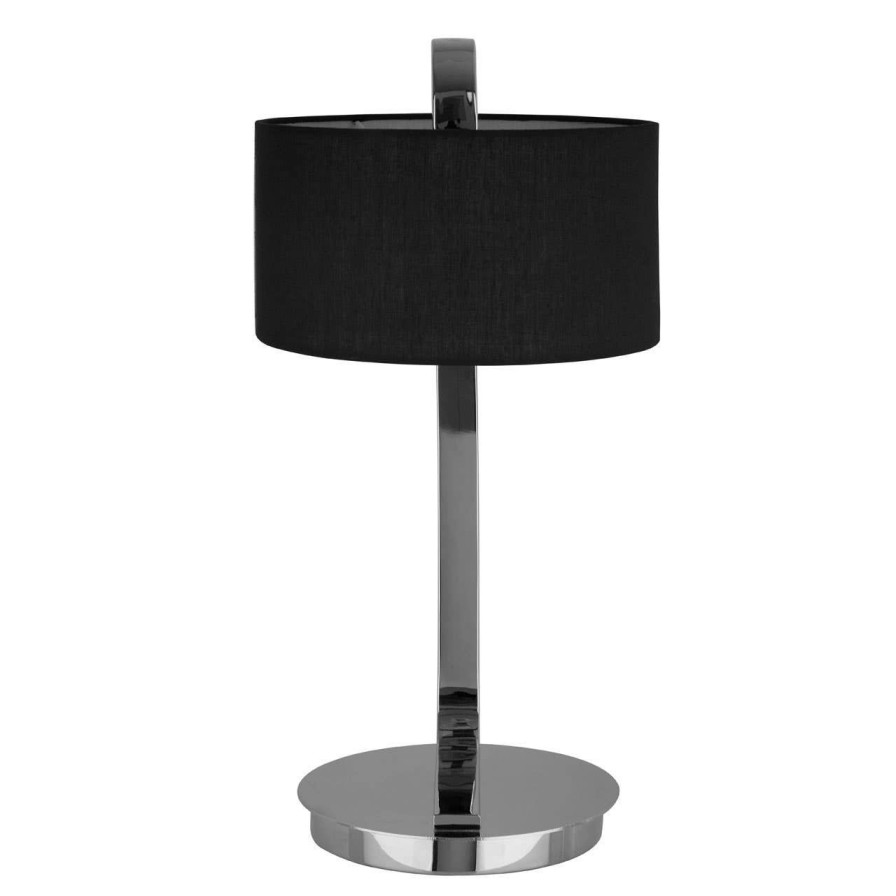 Accessories Premier Table Lamps | Leyna Black And Chrome Table Lamp