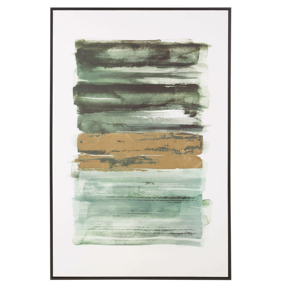 Accessories Fifty Five South Wall Art and Canvases and Hangings | Astratto Canvas Green And Gold Wall Art