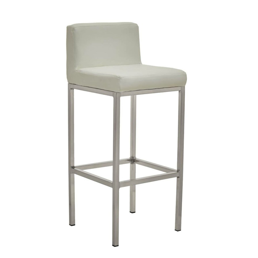 FURNITURE Premier Bar Seating | Baina White Pu And Chrome Finish Bar Chair