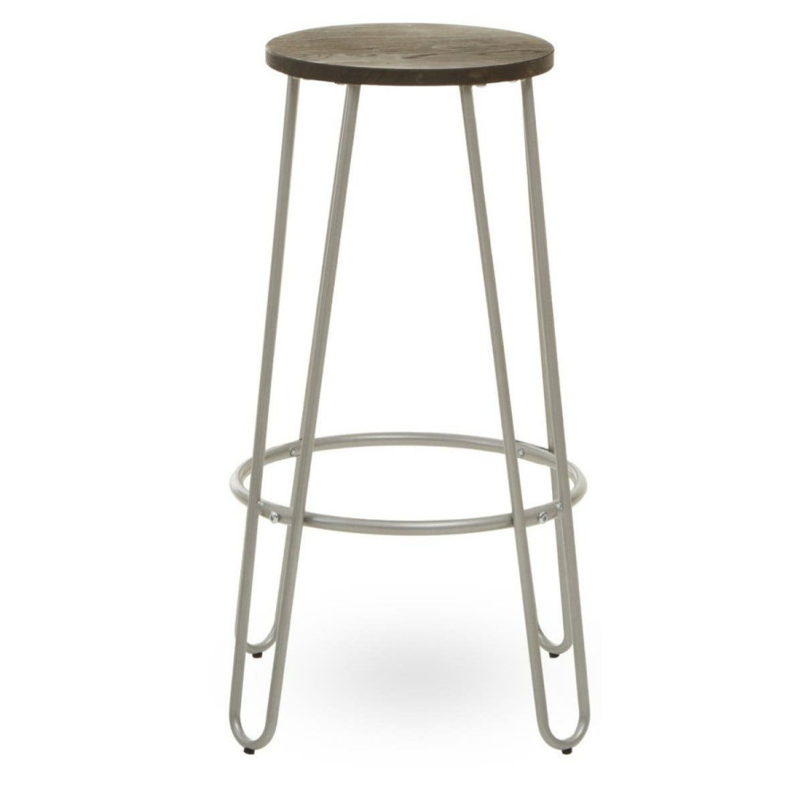 FURNITURE Premier Bar Seating | District Silver Finish Metal Frame Bar Stool