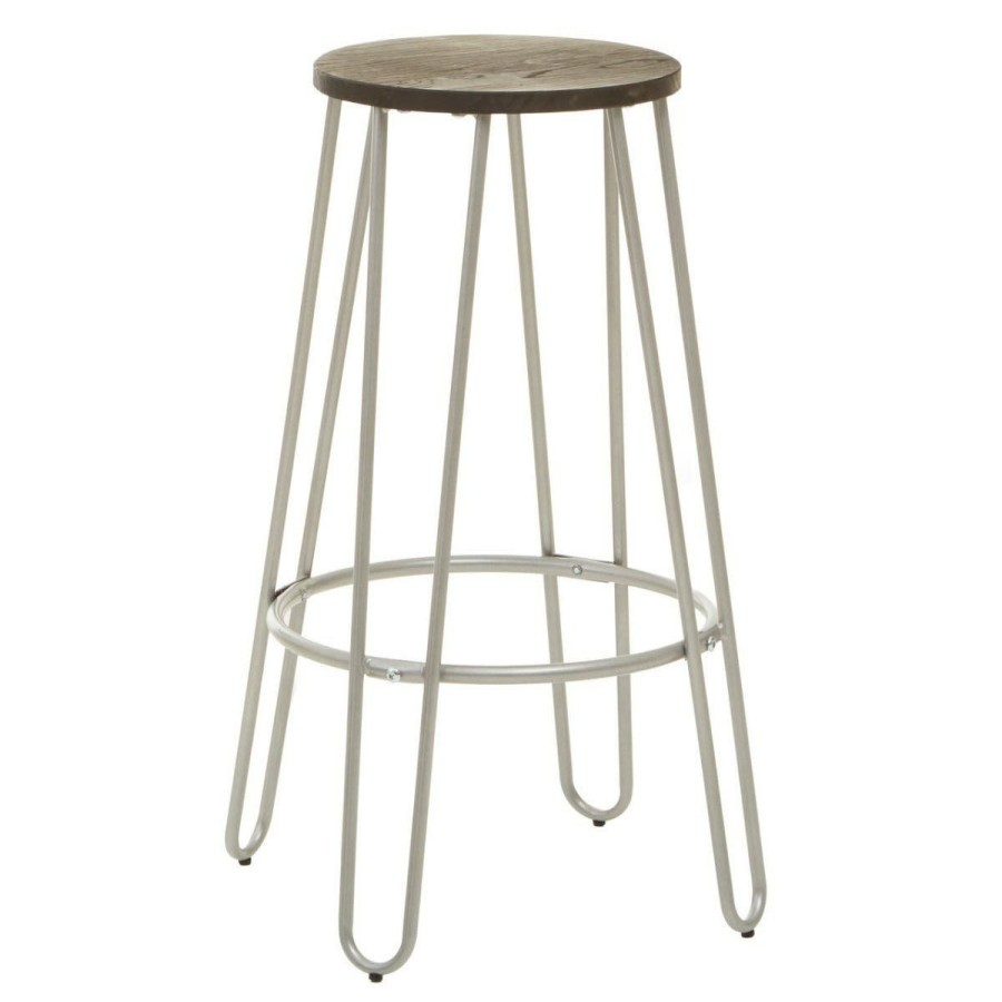 FURNITURE Premier Bar Seating | District Silver Finish Metal Frame Bar Stool