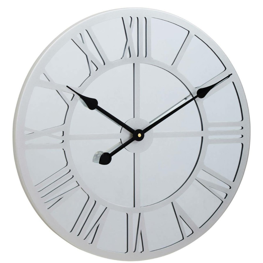 Accessories Fifty Five South Wall Clocks | Kent Silver Mirrored Wall Clock