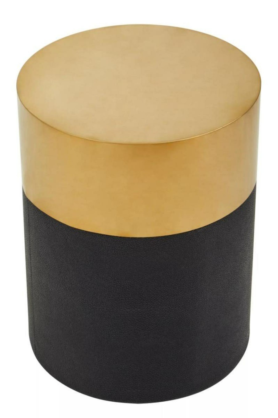 FURNITURE Fifty Five South Seating | Cardoba Round Black Shagreen Stool