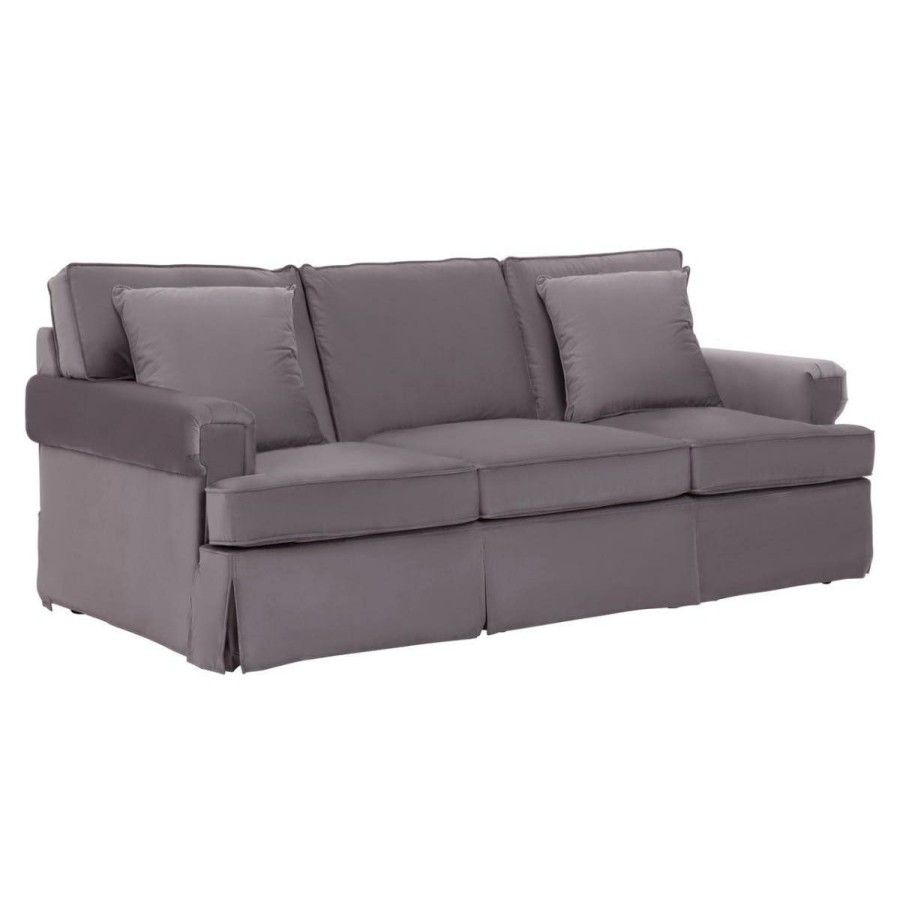 FURNITURE Fifty Five South Sofas | Ralph Three Seat Grey Velvet Sofa