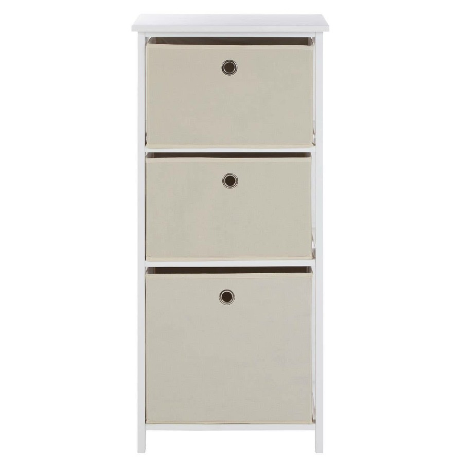 FURNITURE Premier Storage | Lindo 3 Natural Fabric Drawers Cabinet