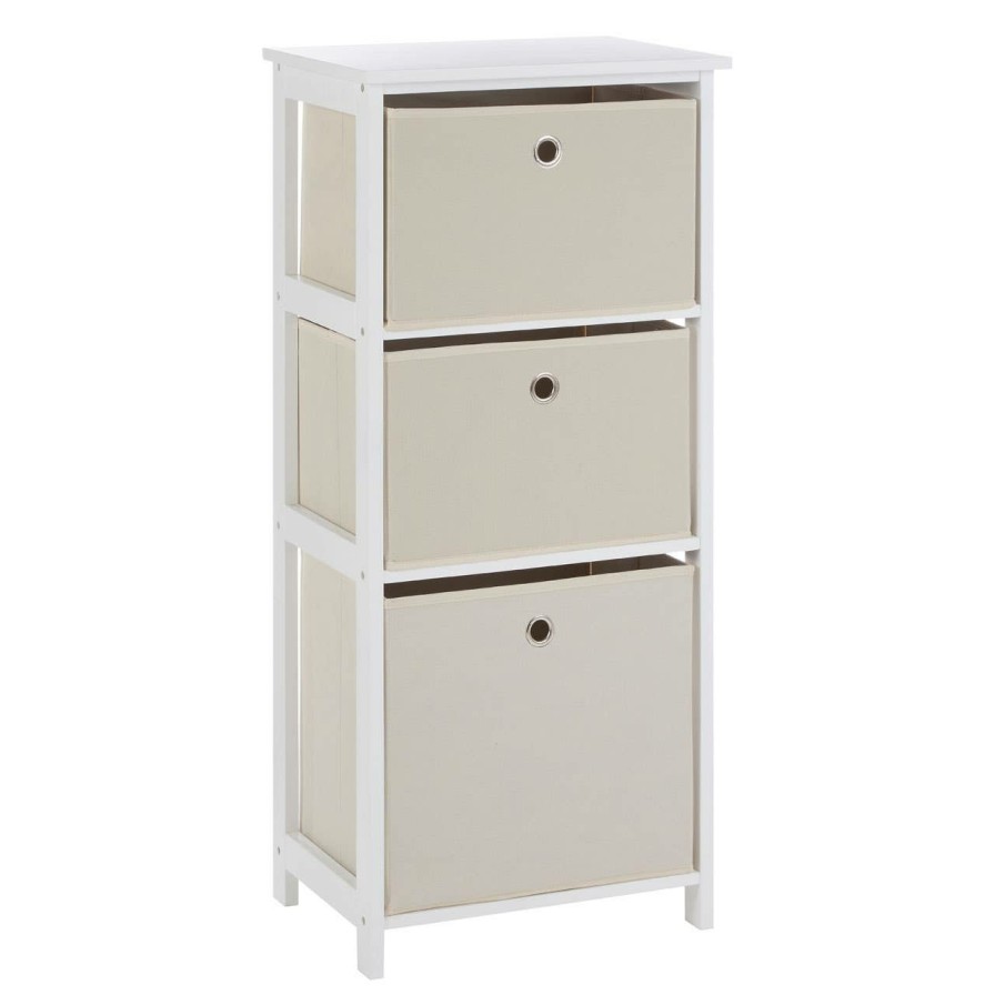 FURNITURE Premier Storage | Lindo 3 Natural Fabric Drawers Cabinet