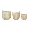 Bathe and Utility Fifty Five South Boxes, Bags and Baskets | Argento Set Of Three Kubu Natural Rattan Laundry Baskets