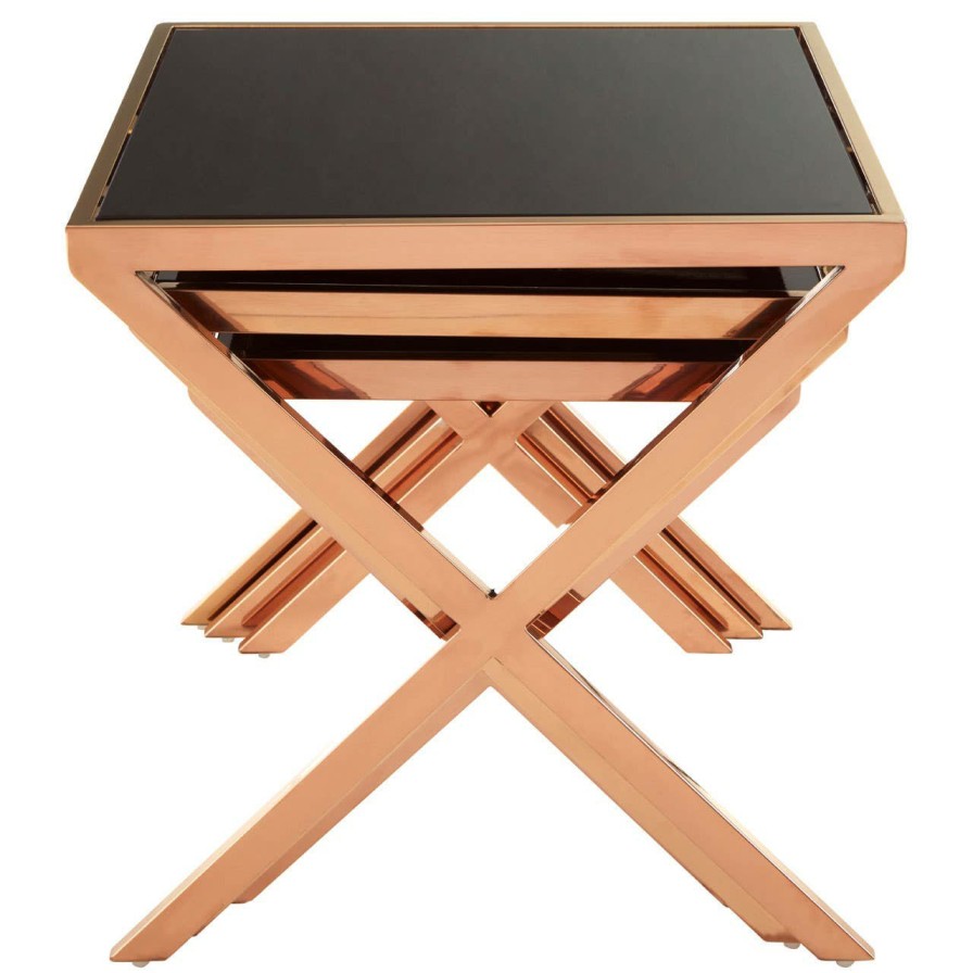 FURNITURE Fifty Five South Nesting Tables | Ackley Rose Gold Nesting Tables