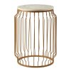 FURNITURE Premier Side Tables | Shalimar Marble Round Side Table With Wireframe Base