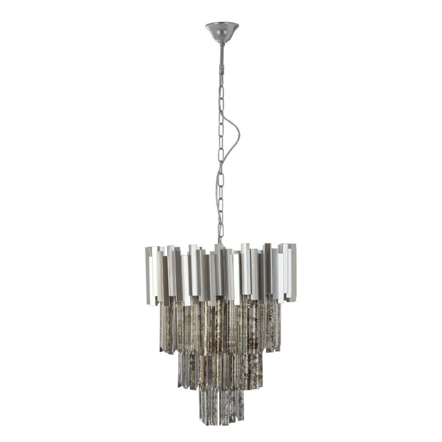 Accessories Fifty Five South Chandeliers | Lustra Large Nickel Painted Chandelier