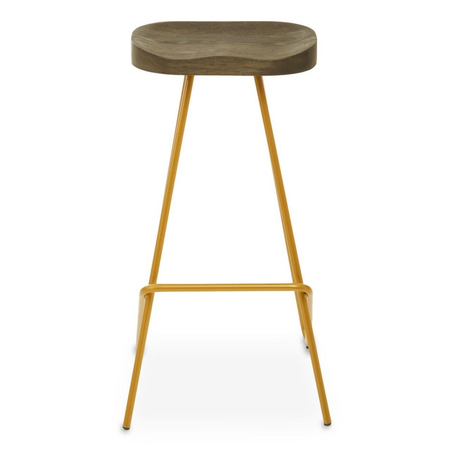 FURNITURE Premier Bar Seating | District Elm Wood Bar Stool With Metal Legs