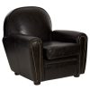 FURNITURE Fifty Five South Seating | Victor Black Leather Classic Armchair