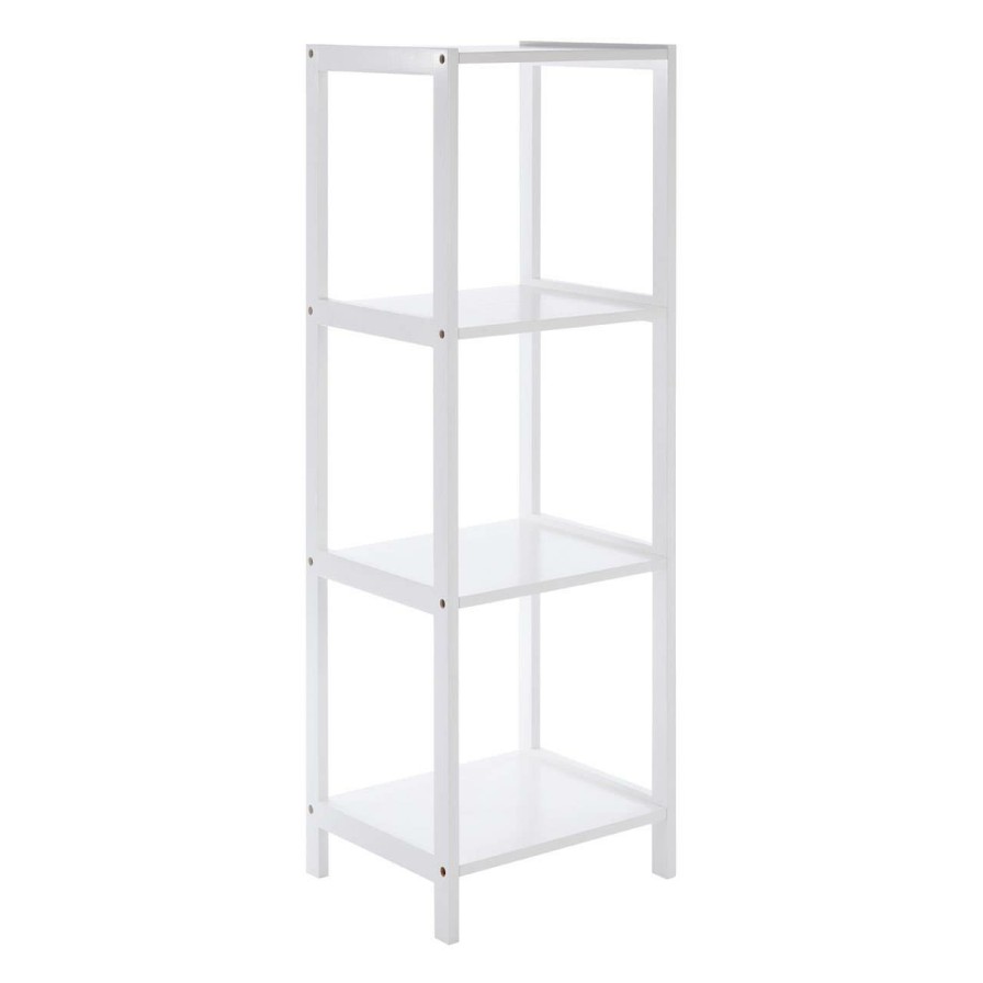 Bathe and Utility Premier Racks, Caddies and Shelf Units | 4 Tier Rustic Bathroom Shelf