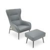 FURNITURE Fifty Five South Seating | Kaiko Grey Armchair And Footstool