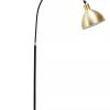 Accessories Fifty Five South Floor Lamps | Newton Gold Finish Metal Shade Floor Lamp