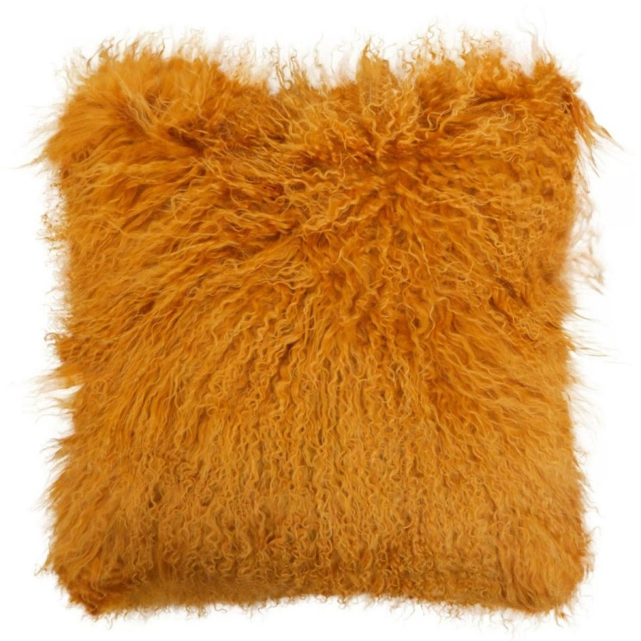 Accessories Bosie Cushions | Bosie Small Ochre Mongolian Lamb Fur Cushion