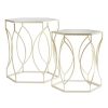 FURNITURE Premier Side Tables | Set Of Two Avantis Champagne Finish Tables