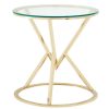 FURNITURE Premier Side Tables | Allure Corseted Round Champagne End Table