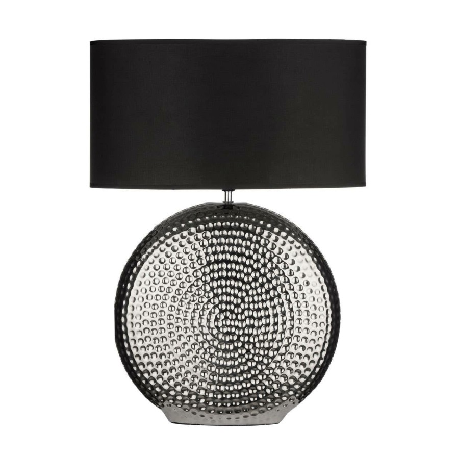 Accessories Premier Table Lamps | Small Hammered Chrome Finish Table Lamp