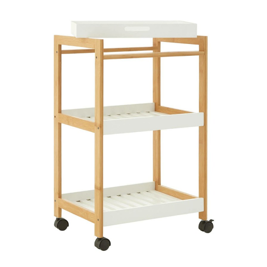 Bathe and Utility Premier Racks, Caddies and Shelf Units | Nostra 3 Tiers Shelf Unit With Wheels