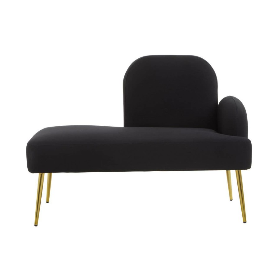 FURNITURE Fifty Five South Armchairs | Heather Left Arm Black Chaise Lounge