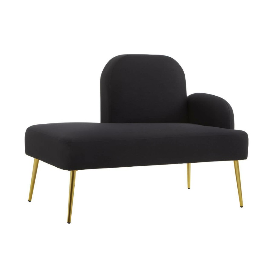 FURNITURE Fifty Five South Armchairs | Heather Left Arm Black Chaise Lounge