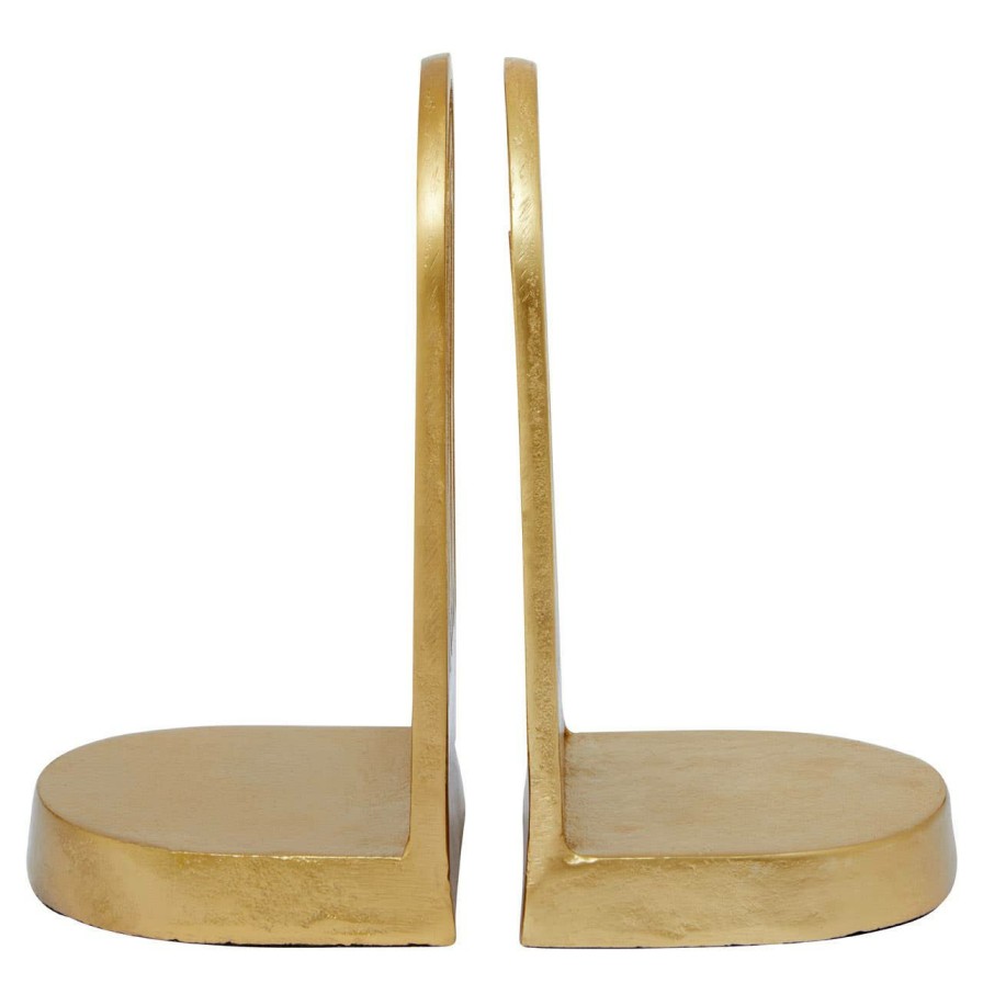 Accessories Fifty Five South Bookends | Rubi Set Of Two Gold Finish Arched Bookends