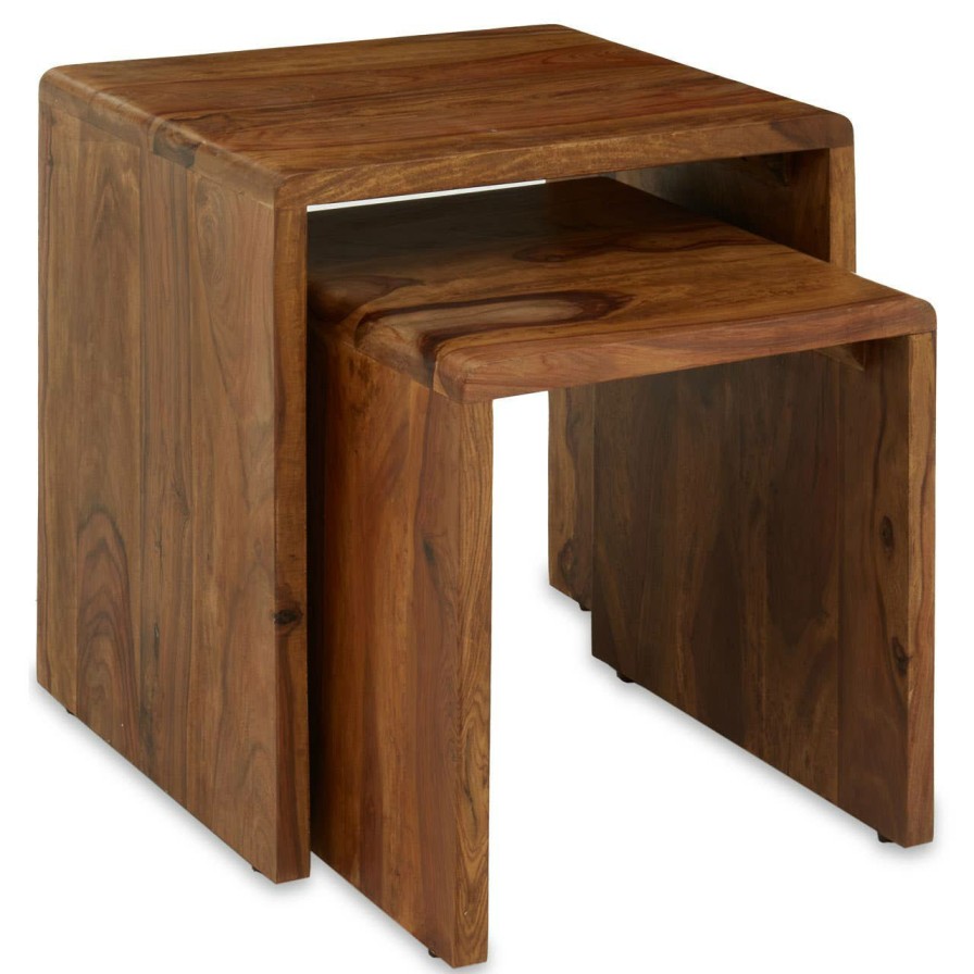 FURNITURE Fifty Five South Nesting Tables | Surati Sheesham Wood Nesting Tables