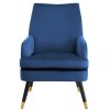 FURNITURE Premier Armchairs | Loretta Midnight Velvet Armchair With Black Wood Legs