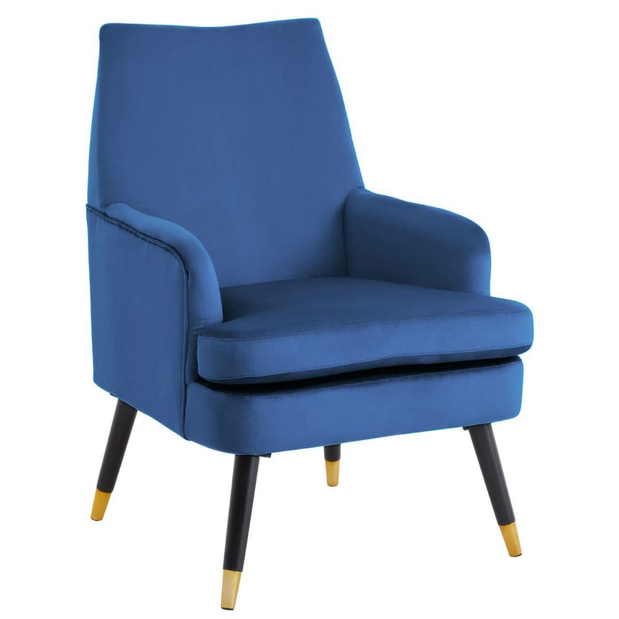 FURNITURE Premier Armchairs | Loretta Midnight Velvet Armchair With Black Wood Legs