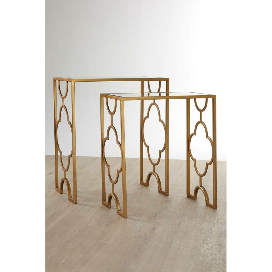 FURNITURE Premier Side Tables | Set Of Two Merlin Gold Leaf Side Tables