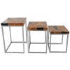 FURNITURE Fifty Five South Nesting Tables | Surak Set Of 3 Teak Wood Nesting Tables