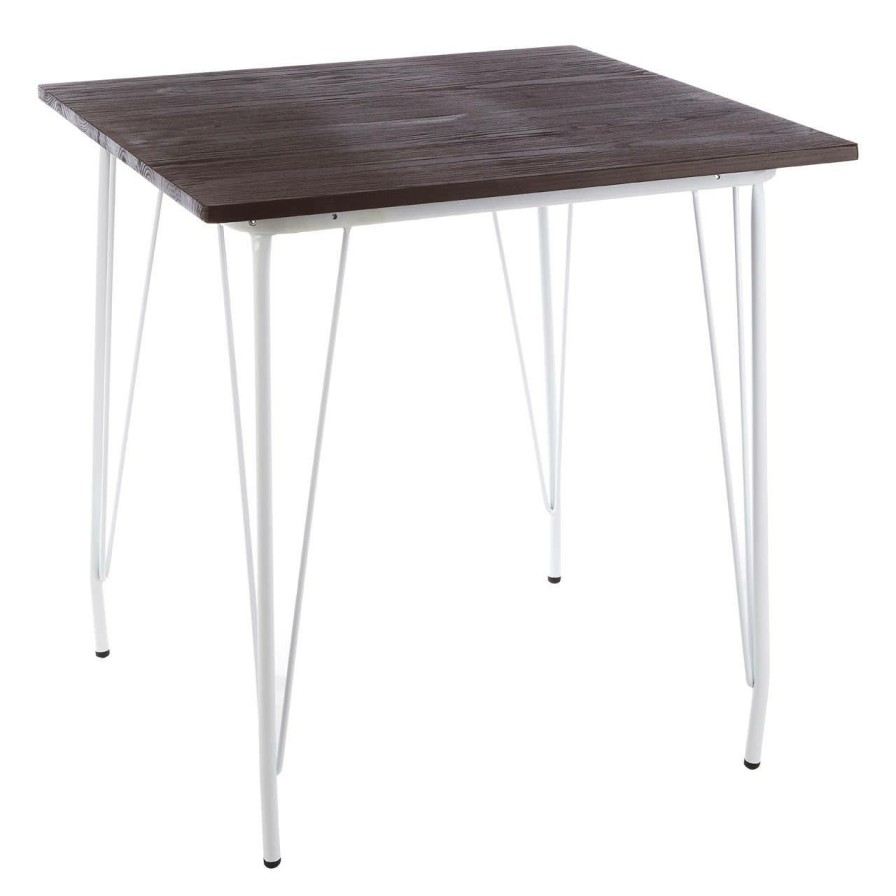 FURNITURE Premier Side Tables | District White Metal And Elm Wood Table