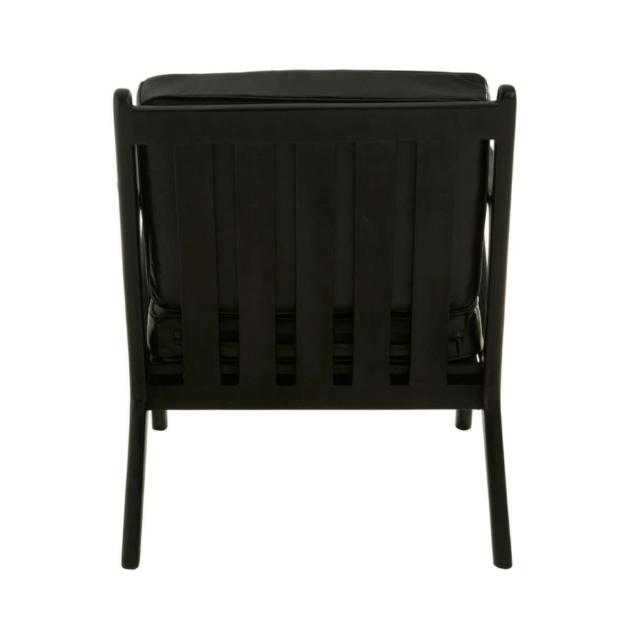 FURNITURE Fifty Five South Seating | Kendari Black Leather And Teak Chair