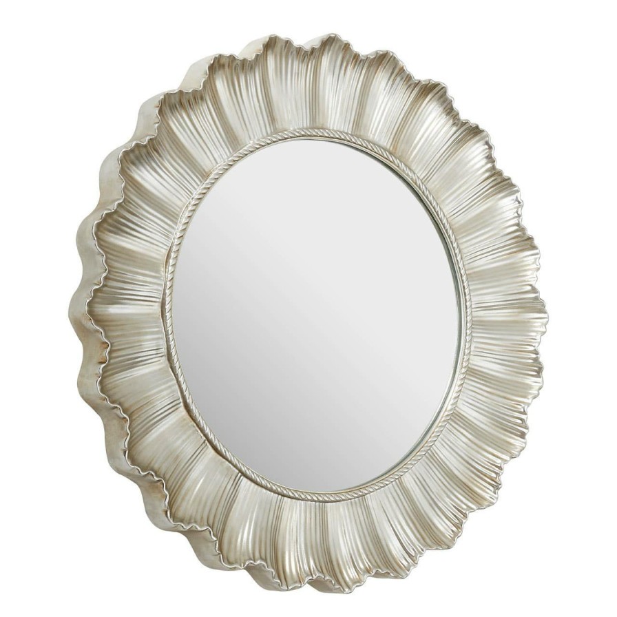 Bathe and Utility Premier Mirrors | Champagne Finish Scallop Wall Mirror