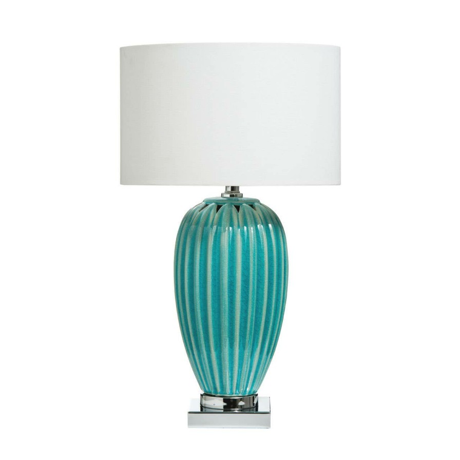 Accessories Fifty Five South Table Lamps | Apus Blue Table Lamp With White Shade